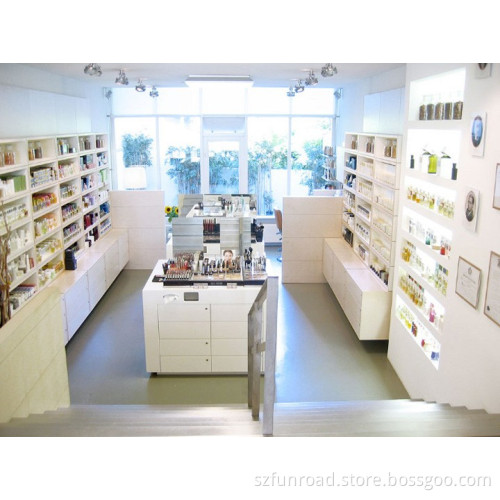 Fashion high quality cosmetic display case display kiosk